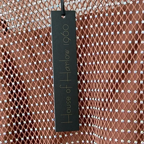 🆕 House of Harlow 1960 Brown Open Stitch Top - Picture 6 of 6